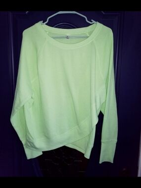 Exertek Neon Lime Women's Asymmetrical Pullover Sweatshirt